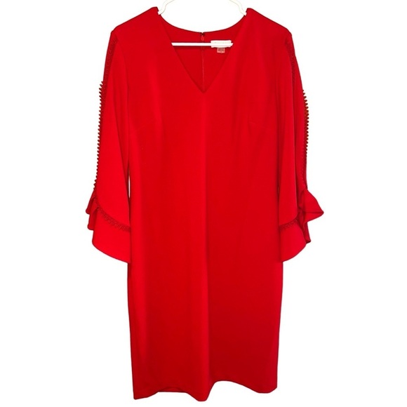 Calvin Klein Flutter Ruffle Sleeve Sheath Dress Knee Length - size 14, Women’s - Picture 1 of 10